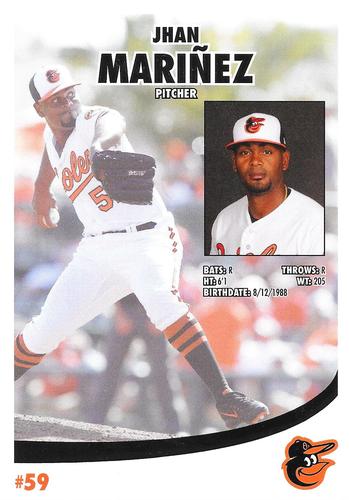 2018 Baltimore Orioles Photocards #NNO Jhan Marinez Back