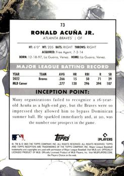 2023 Topps Inception #73 Ronald Acuña Jr. Back