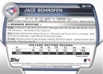 2023 Bowman Draft #BD-173 Jace Bohrofen Back