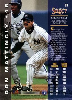 1994 Select #23 Don Mattingly Back