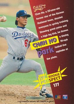 1994 Select #177 Chan Ho Park Back