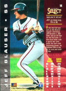 1994 Select #14 Jeff Blauser Back