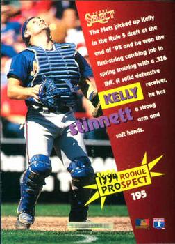 1994 Select #195 Kelly Stinnett Back