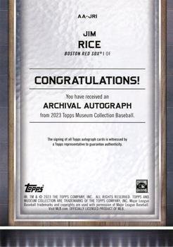2023 Topps Museum Collection - Archival Autographs Copper #AA-JRI Jim Rice Back
