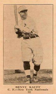 1916 Sporting News (M101-5) #92 Benny Kauff Front