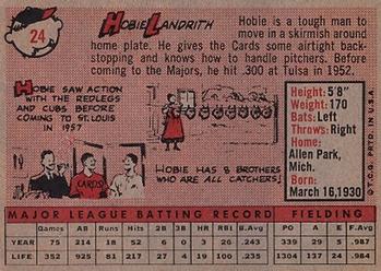 1958 Topps #24 Hobie Landrith Back