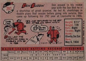 1958 Topps #297 Don Buddin Back