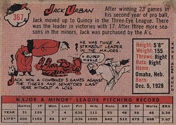 1958 Topps #367 Jack Urban Back