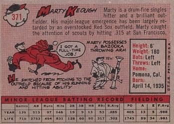 1958 Topps #371 Marty Keough Back