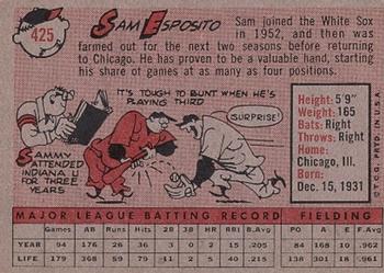 1958 Topps #425 Sam Esposito Back