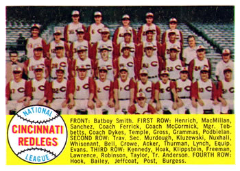1958 Topps #428 Cincinnati Redlegs Front