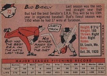 1958 Topps #72 Bud Byerly Back