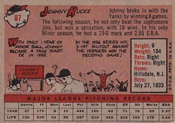 1958 Topps #87 Johnny Kucks Back