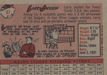 1958 Topps #97 Larry Jackson Back
