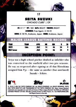 2023 Topps Inception - Orange #17 Seiya Suzuki Back