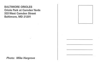 2000 Baltimore Orioles Photocards #NNO Mike Hargrove Back