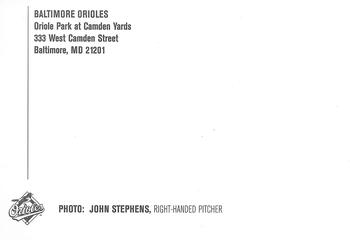 2003 Baltimore Orioles Photocards #NNO John Stephens Back