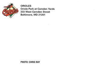 2006 Baltimore Orioles Photocards #NNO Chris Ray Back
