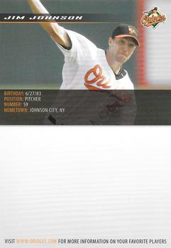 2007 Baltimore Orioles Photocards #NNO Jim Johnson Back