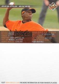 2008 Baltimore Orioles Photocards #NNO Randor Bierd Back