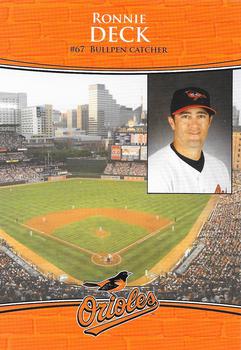2009 Baltimore Orioles Photocards #NNO Ronnie Deck Back