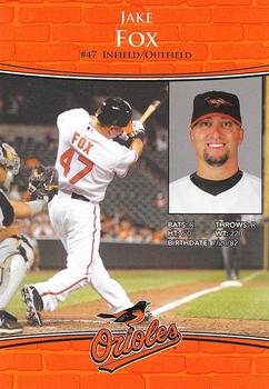 2010 Baltimore Orioles Photocards #NNO Jake Fox Back