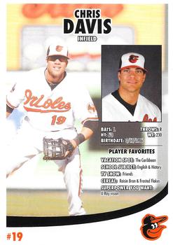 2012 Baltimore Orioles Photocards #NNO Chris Davis Back