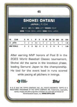 2023 Topps World Baseball Classic #45 Shohei Ohtani Back