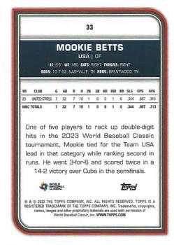 2023 Topps World Baseball Classic #33 Mookie Betts Back