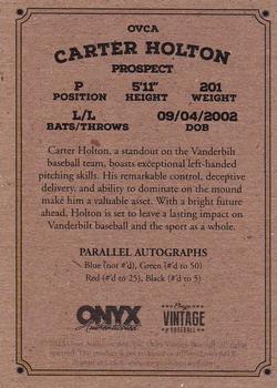 2023 Onyx Vintage Extended #OVCA Carter Holton Back