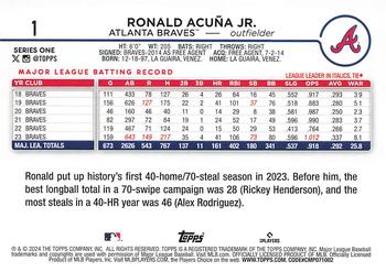 2024 Topps #1 Ronald Acuña Jr. Back