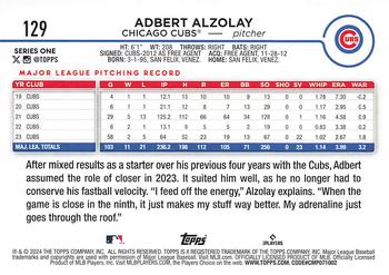 2024 Topps #129 Adbert Alzolay Back