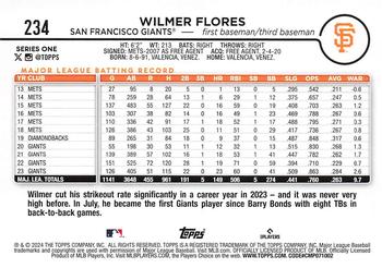 2024 Topps #234 Wilmer Flores Back