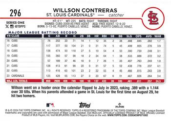 2024 Topps #296 Willson Contreras Back