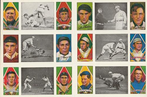 1977 Dover Publications Classic Baseball Cards Reprints - Panels #Pg 3 Jennings / Cobb / Fletcher / Mathewson / Marquard / Meyers / Collins / Baker / Delahanty / Jones / Walsh / Payne Front