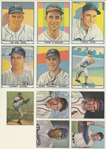 1982 Dover Publications Reprints National League - Dover Publications Reprints National League - Panels #Pg 5 Pee Wee Reese / Vince DiMaggio / Chuck Klein / Johnny Cooney / Harry Gumbert / Billy Jurges / Warren Spahn / Enos Slaughter / Ralph Kiner / Ed Stanky / Don Newcombe Front