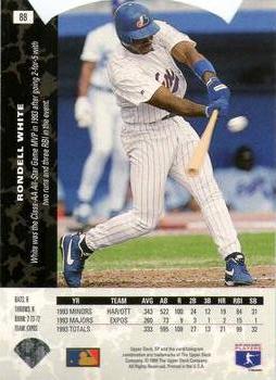 1994 SP - Die Cut #88 Rondell White Back