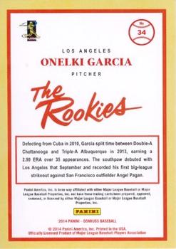2014 Donruss The Rookies #34 Onelki Garcia Back