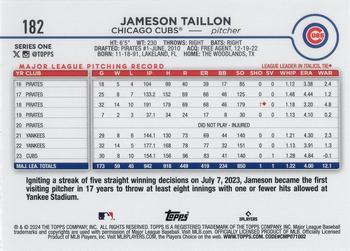 2024 Topps - Rainbow Foil #182 Jameson Taillon Back