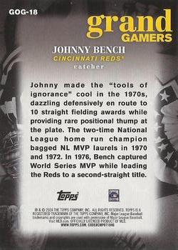 2024 Topps - Grand Gamers #GOG-18 Johnny Bench Back