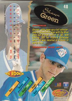 1994 Sportflics 2000 Rookie & Traded #48 Shawn Green Back