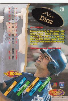 1994 Sportflics 2000 Rookie & Traded #73 Alex Diaz Back