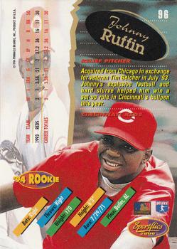 1994 Sportflics 2000 Rookie & Traded #96 Johnny Ruffin Back