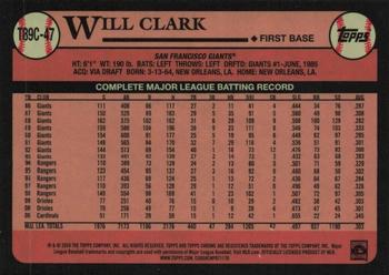 2024 Topps - 1989 Topps Baseball 35th Anniversary Chrome (Series One) #T89C-47 Will Clark Back