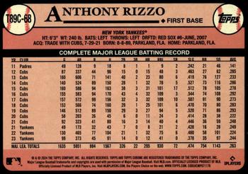 2024 Topps - 1989 Topps Baseball 35th Anniversary Chrome (Series One) #T89C-68 Anthony Rizzo Back