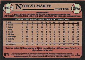 2024 Topps - 1989 Topps Baseball 35th Anniversary Chrome Blue (Series One) #T89C-75 Noelvi Marte Back