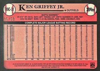 2024 Topps - 1989 Topps Baseball 35th Anniversary Chrome Gold (Series One) #T89C-31 Ken Griffey Jr. Back