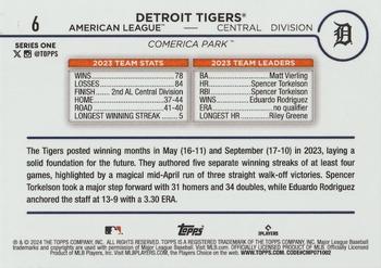 2024 Topps - Silver Crackle Foil #6 Detroit Tigers Back