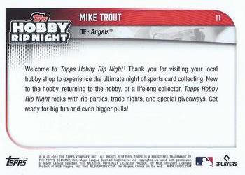 2024 Topps Hobby Rip Night #11 Mike Trout Back