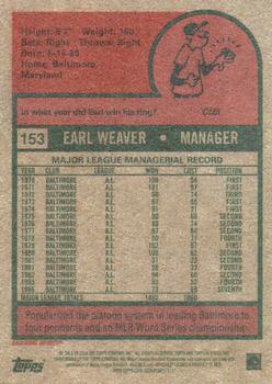 2024 Topps Heritage #153 Earl Weaver Back